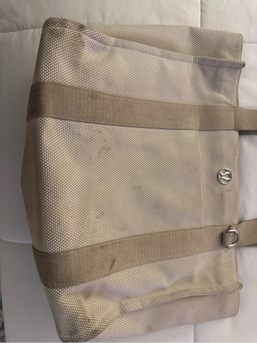 lululemon athletica Beige Canvas Duffel Tote